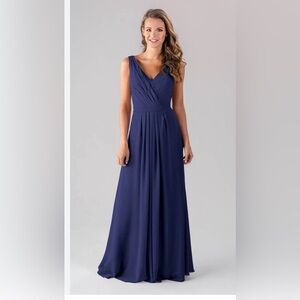 Elegant Deep Blue Sleeveless Maxi Dress